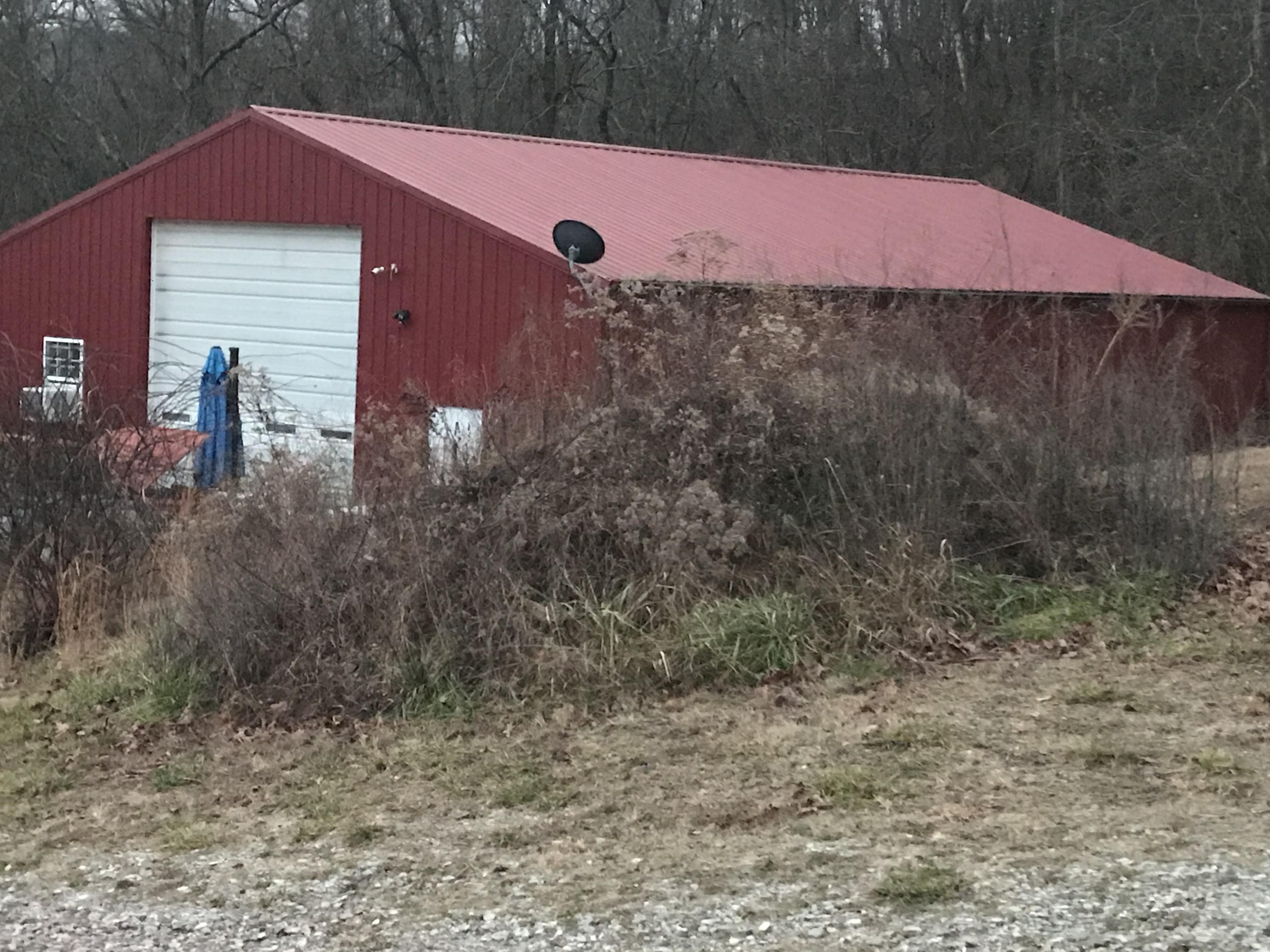 The metal building on the property